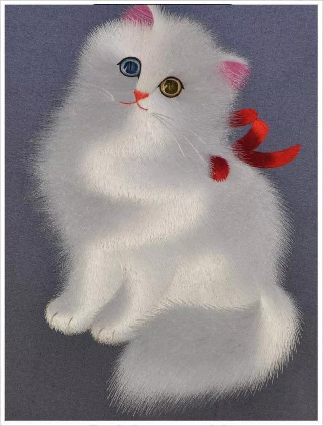 苏绣 · 双面猫屏风